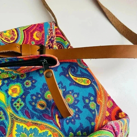 Paisley Neon Colored Crossbody Bag